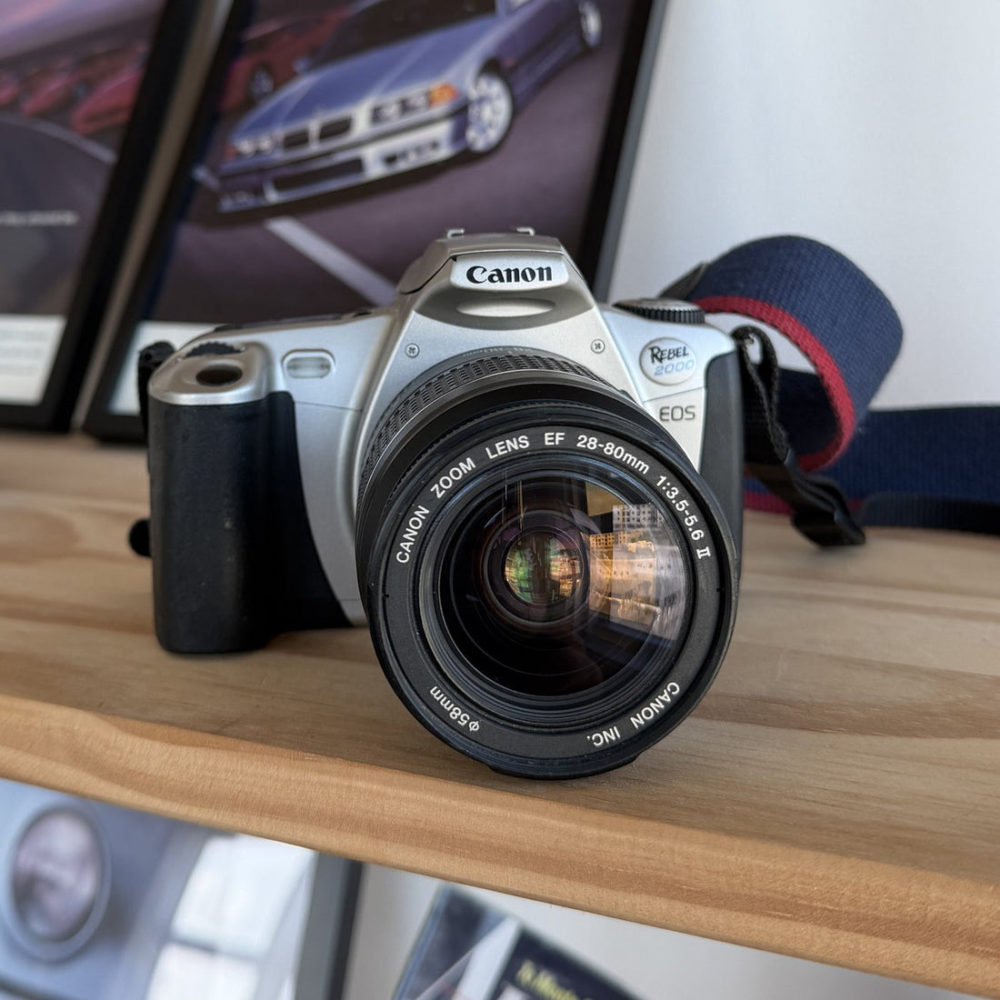 Canon EOS Rebel 2000 35mm film SLR with EF 28-80mm lens, front