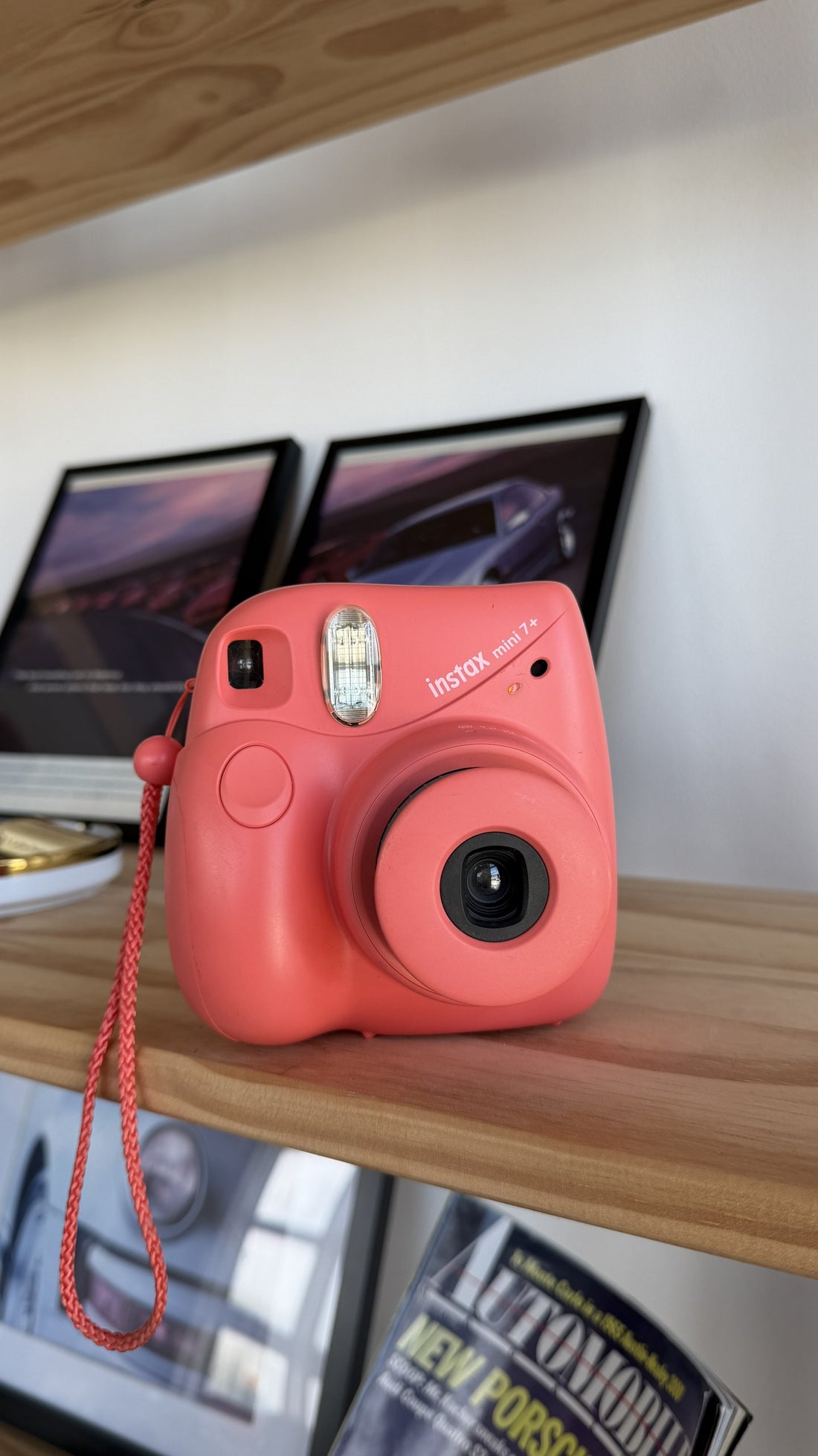 Fujifilm Instax Mini 7+ Instant Camera, Coral front view