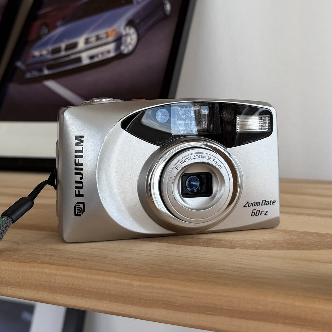 Fujifilm Zoom Date 60ez 35mm point and shoot in silver, front