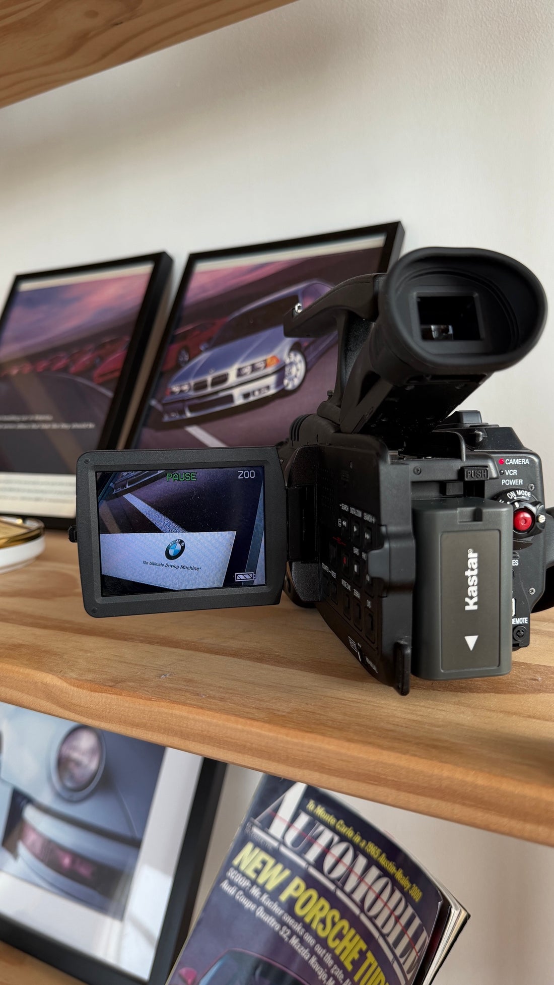 Panasonic AG-DVC30 powered on with LCD open and new battery