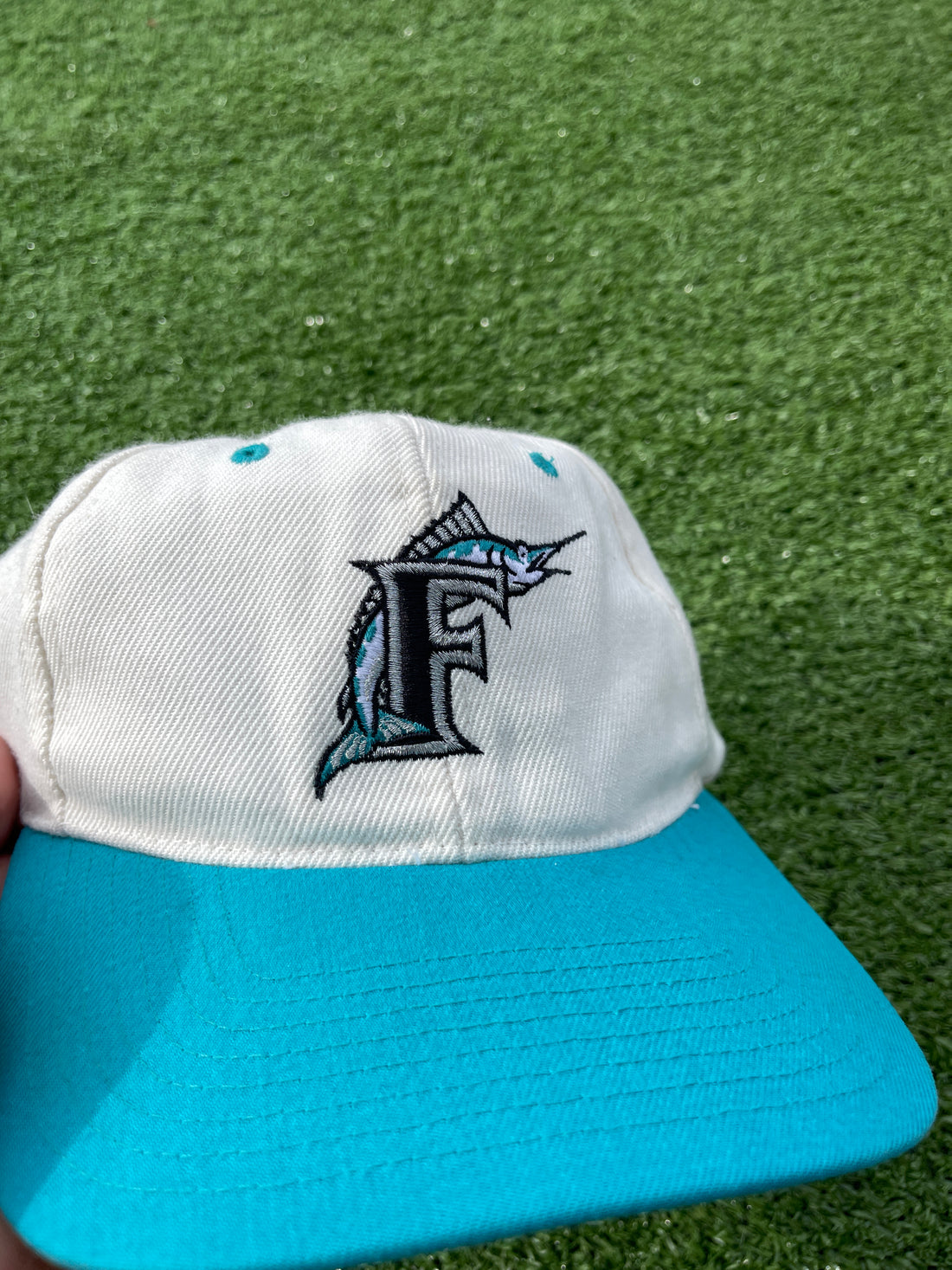 90s Vintage Florida Marlins Script SnapBack Hat