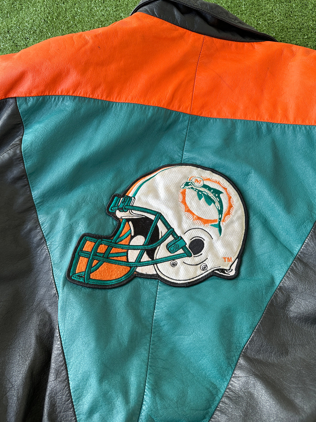 1980s Vintage Miami Dolphins Leather Jacket